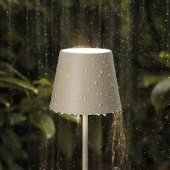 LED vloerlamp Nuindie IP54 120 cm rond USB-C dune beige