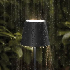 LED vloerlamp Nuindie IP54 120 cm rond USB-C zwart