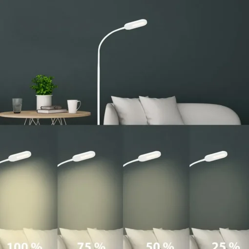 LED vloerlamp Office Step, wit, dimbaar, CCT