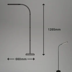 LED vloerlamp Pivaz justeerbaar touchdim zwart