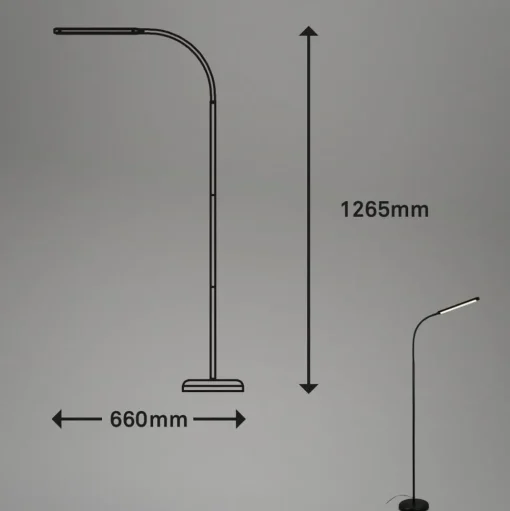 LED vloerlamp Pivaz justeerbaar touchdim zwart