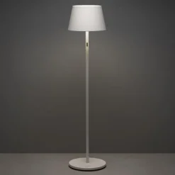 LED vloerlamp Pomezia voor buiten, USB, wit