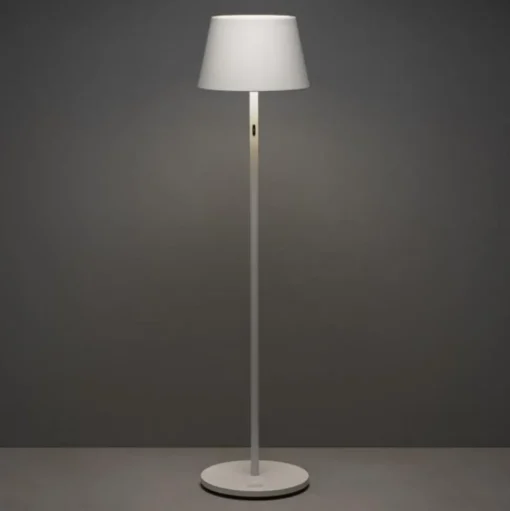 LED vloerlamp Pomezia voor buiten, USB, wit