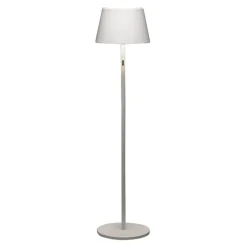 LED vloerlamp Pomezia voor buiten, USB, wit