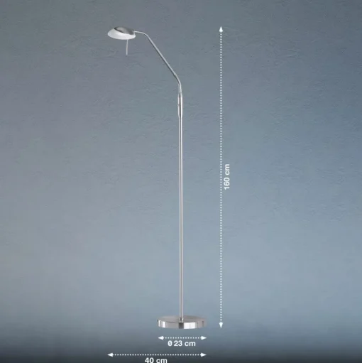 LED vloerlamp Pool TW, 1-lamp, nikkel