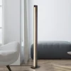 LED vloerlamp PURE Lines, zwart, hout, afstandsbediening, 140 cm