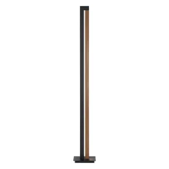 LED vloerlamp PURE Lines, zwart, hout, afstandsbediening, 140 cm