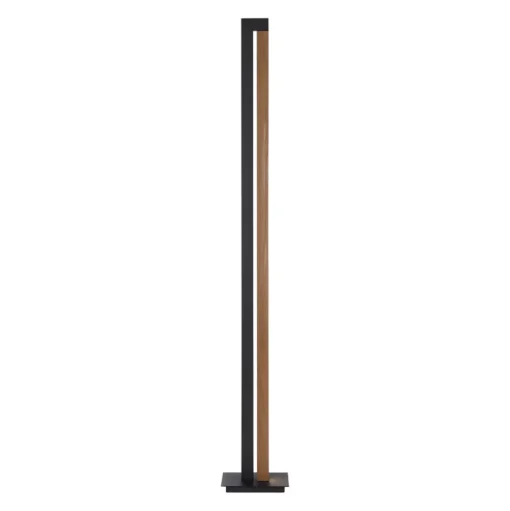 LED vloerlamp PURE Lines, zwart, hout, afstandsbediening, 140 cm