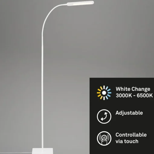 LED vloerlamp Servo, dimbaar, CCT, wit