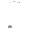 LED vloerlamp Soleil, staalkleurig, metaal, dimmer