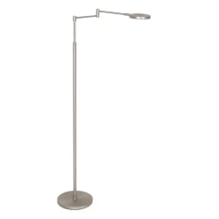 LED vloerlamp Soleil, staalkleurig, metaal, dimmer