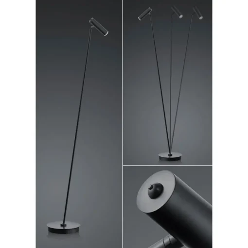 LED vloerlamp Tom, dimbaar, zwart