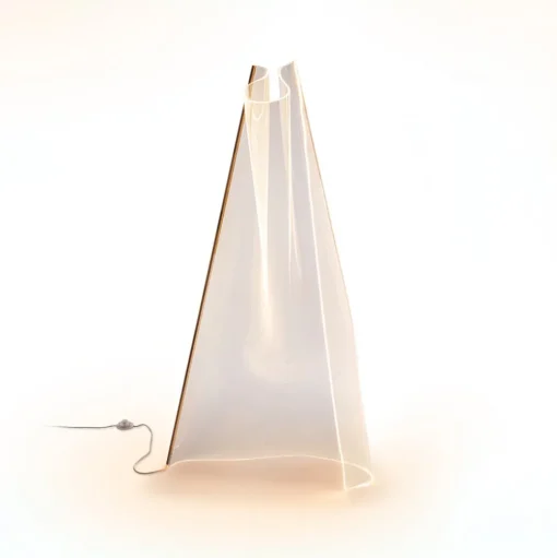 LED vloerlamp Velos, roségoud, organisch gevormd