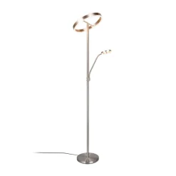 LED vloerlamp Willis, nikkel, hoogte 180 cm, metaal CCT dimmer