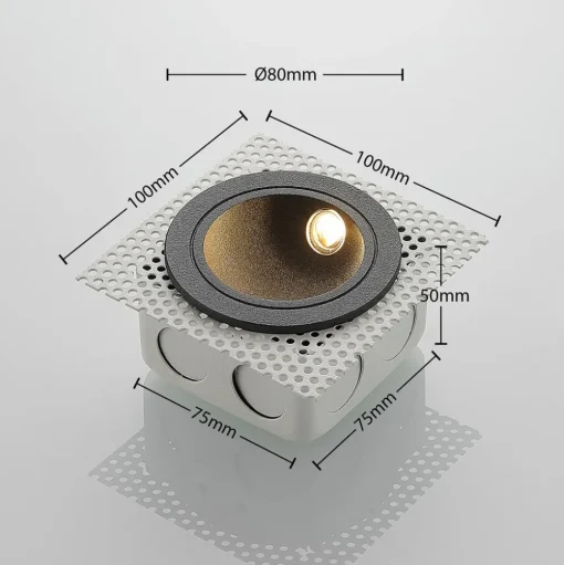 LED wand inbouwlamp Pordis, IP65, rond