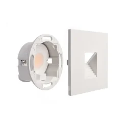 LED wand inbouwlamp SET Alwaid, wit 8 x 8 cm, niveau 2.700 K
