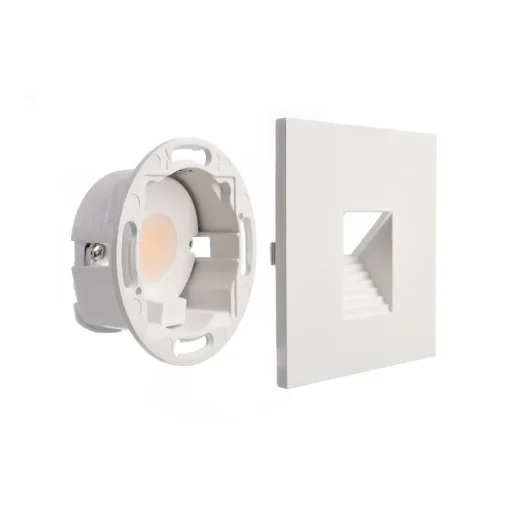 LED wand inbouwlamp SET Alwaid, wit 8 x 8 cm, niveau 2.700 K