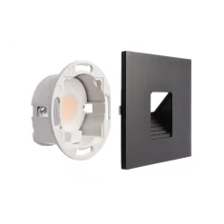 LED wand inbouwlamp SET Alwaid zwart 8 x 8 cm niveau 2.700K