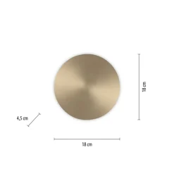 LED wandlamp batterij Puntua Ø 18 cm messing mat