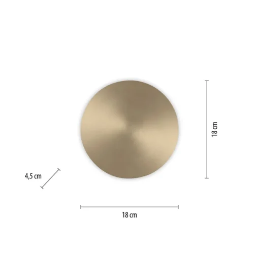 LED wandlamp batterij Puntua Ø 18 cm messing mat