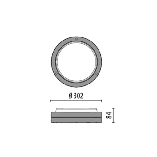 LED wandlamp Bliz Round 30 30W 3.000K grijs