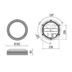 LED wandlamp Bliz Round 30 30W 3.000K wit
