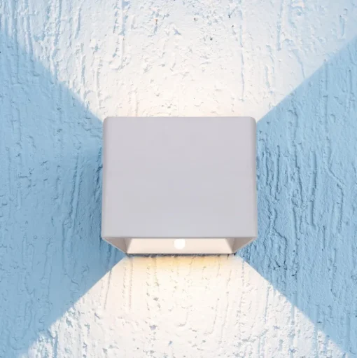 LED wandlamp Cube accu, magnetisch, wit