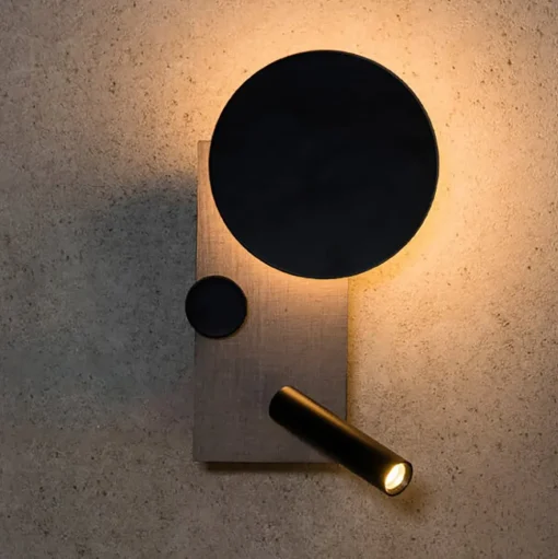 LED wandlamp Klee, grijs, linker variant