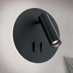 LED wandlamp Lenny met 2 lichtbronnen, zwart