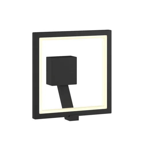 LED wandlamp Lucande Square, antraciet, metaal, IP65