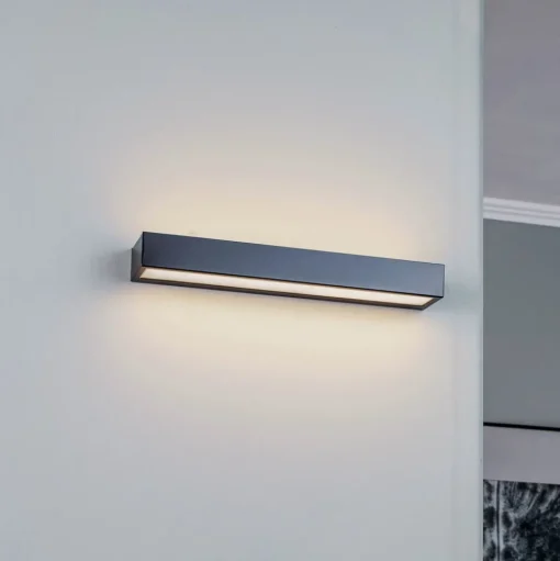 LED wandlamp Mera, breedte 40cm, zwart, 4000K