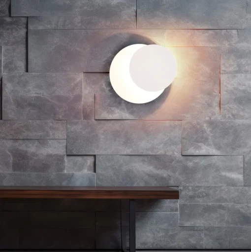 LED wandlamp Mio, ronde lens, mat wit, indirect