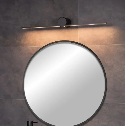 LED wandlamp Mizar, 60 cm, zwart, IP44
