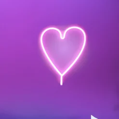 LED wandlamp Neon Hart, USB