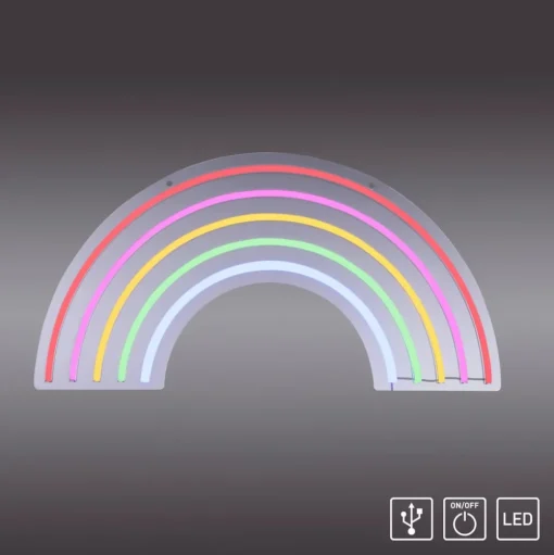 LED wandlamp Neon Rainbow, USB
