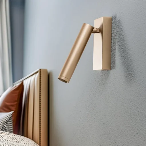 LED wandlamp Rulo, goud, staal, 3000 K