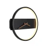 LED wandlamp Sussy met klok, zwart, breedte 32 cm