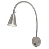 LED wandlamp Tusa, nikkel, metaal, 45 cm, flexibele arm