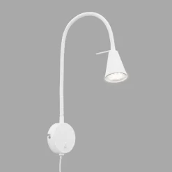 LED wandlamp Tusa, wit, metaal, 45 cm, flexibele arm