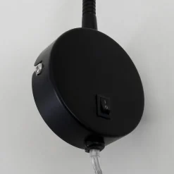 LED wandlamp Tusa, zwart, metaal, 45 cm, flexibele arm