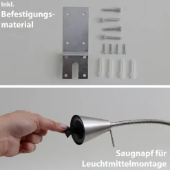 LED wandlamp Tuso, nikkel, bedmontage, metaal