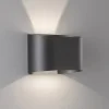 LED wandlamp Wall, 2-lamps, rond, zwart