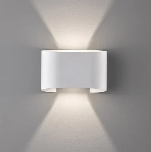 LED wandlamp Wall, 2-lamps, rond, wit