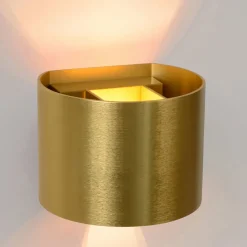 LED wandlamp Xio, rond, goud mat