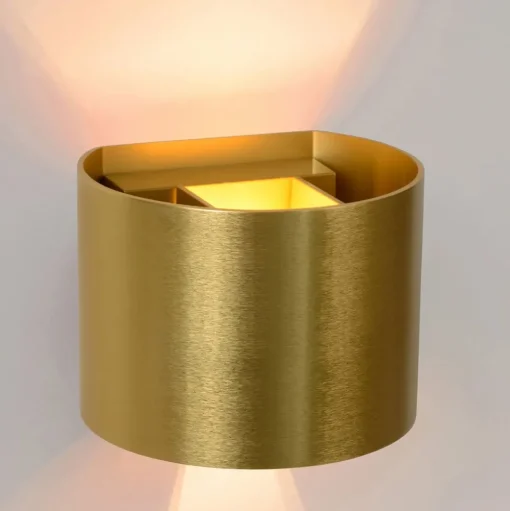 LED wandlamp Xio, rond, goud mat