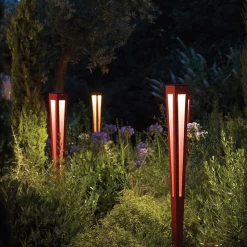 LED zon-energiefakkel Tinka + sensor, 120cm, grijs