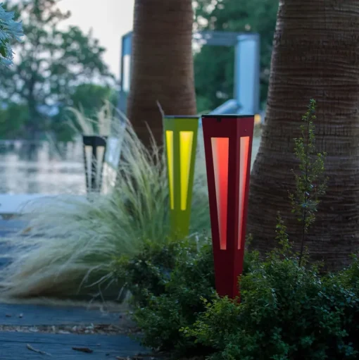LED zon-energiefakkel Tinka + sensor, 62cm, grijs