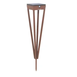 LED zonne-energiefakkel Tinka, 52 cm hoog, corten