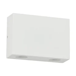 LED-buitenwandlamp Henor in wit met 2 lichtpunten
