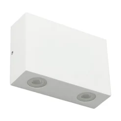 LED-buitenwandlamp Henor in wit met 2 lichtpunten